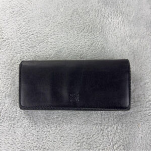 LOEWE Anagram Leather Long Bifold Wallet Black 100% Authentic Made in Spain